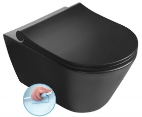 SAPHO - AVVA závesná WC misa, Rimless, 35,5x53cm, čierna mat 100314-110