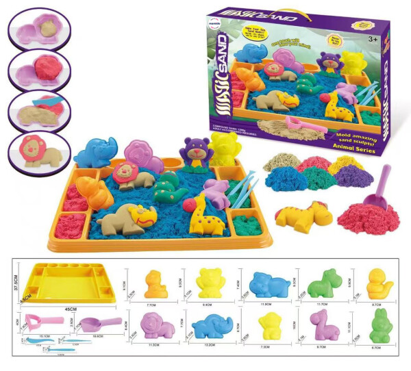 Mamido Mamido Sada kinetického piesku 1200 g s formičkami a podložkou