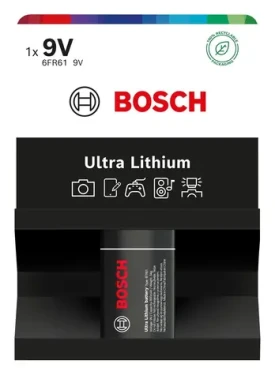 BOSCH Ultra Lítium 9V / Batéria / Lítiová / 6LR61 / 1 ks (8594162800032)