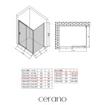 CERANO - Sprchovací kút Varone LINE Ľ/P - 6 mm - čierna matná, grafitové sklo - 110x70x195 - posuvný CER-8050BD7216