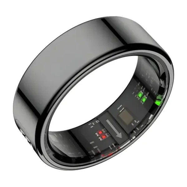 Colmi R12 vel. 9 19,1mm čierna / Chytrý prsteň / LED displej / Bluetooth 5.0 / 1ATM / výdrž 3-5 dní (R12 Black 9)
