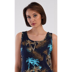 Dámska nočná košeľa Tropicana Dark Blue Pattern - Vienetta S tmavě modrá - vzor