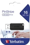 Verbatim PinStripe 16GB čierna / Flash disk / USB 2.0 / čítanie 8 MB/s / zápis 2,5 MB/s (49063)