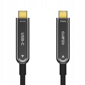 Claroc Kábel optický USB-C (M) - USB-C (M) 10m čierna / 4K @ 60 Hz (5907772507407)