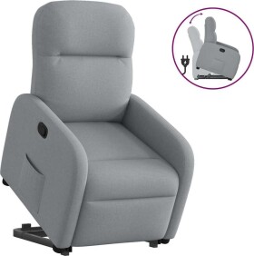 VidaXL vidaXL Podnoszony fotel rozkładany, jasnoSivý, obity tkaniną