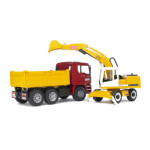 Bruder 02751 Nákladné auto MAN TGA s bagrom Liebherr