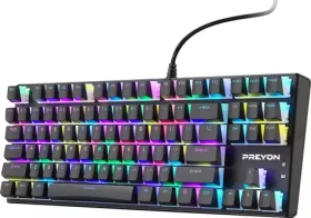 PREYON Brown Blitz Claw čierna / herná klávesnica / mechanická / spínače Gateron Brown / TKL / RGB / USB (PBRBC87B)