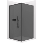 CERANO - Sprchovací kút Varone LINE Ľ/P - 6 mm - čierna matná, grafitové sklo - 120x70x195 - posuvný CER-8050BD7220