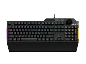 Asus TUF GAMING K1 čierna / drôtová herná klávesnica / membránová / US layout / RGB / USB 2.0 / kábel 1.8 m (90MP01X0-BKUA00)
