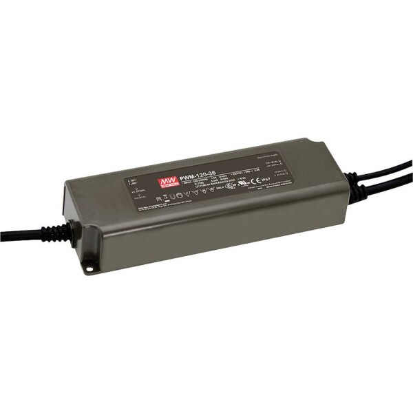 MEAN WELL PWM-120-48 LED driver, napájací zdroj pre LED konštantné napätie, konštantný prúd 120 W 2.5 A 48 V/DC stmievateľný, PFC spínacie obvod, ochrana proti; PWM-120-48