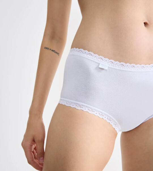 Dámské kalhoty Sloggi 24/7 Cotton Lace Midi bílé Barva: WHITE, Velikost: 46