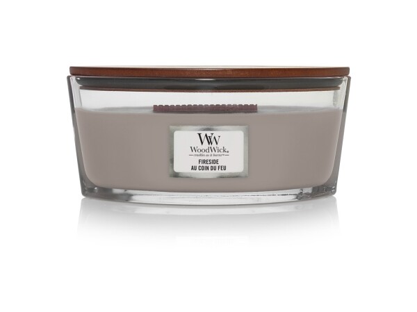 WoodWick Fireside Elipsa 453.6g - sviečka loď / doba horenia: až 40 h (5038581056876)