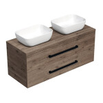 Kúpeľňová skrinka s čiernou úchytkou a krycou doskou SAT Cube Way 120x47,5x46 cm dub Wellington mat CUBE46C1203DW45 CUBE46C1203DW45