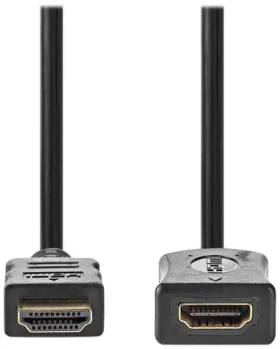 Nedis HDMI predlžovací kábel čierna / Kábel / HDMI 1.4 / 4K 60Hz / pozlátené konektory / 1m (CVGL34096BK10)