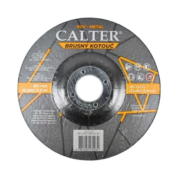 RULYT CALTER / Brúsny kotúč / 125 × 6 × 22,2 mm