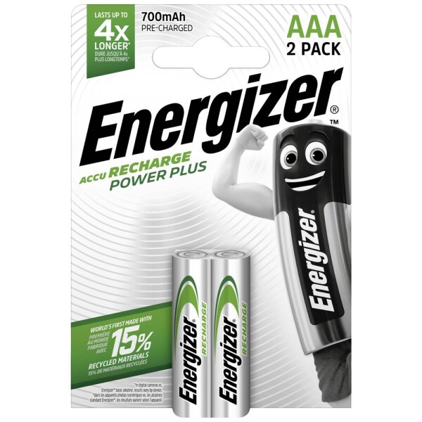 Energizer Power Plus HR03 mikrotužkový akumulátor typu AAA Ni-MH 700 mAh 1.2 V 2 ks; E300626500