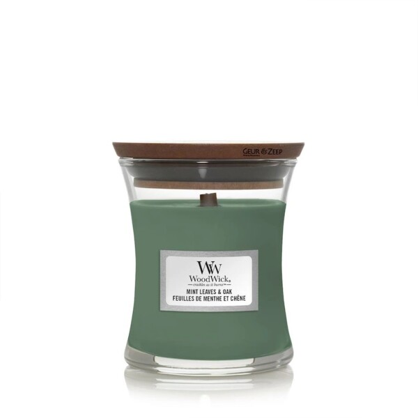 Woodwick Mint Leaves amp; Oak 85g - sviečka malá / doba horenia: až 30h (5038581141978)