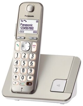 Panasonic KX-TGE210FXN zlatá / DECT bezdrôtový telefón s veľkým displejom pre seniorov / kompatibilný s naslúchadlom (KX-TGE210FXN)