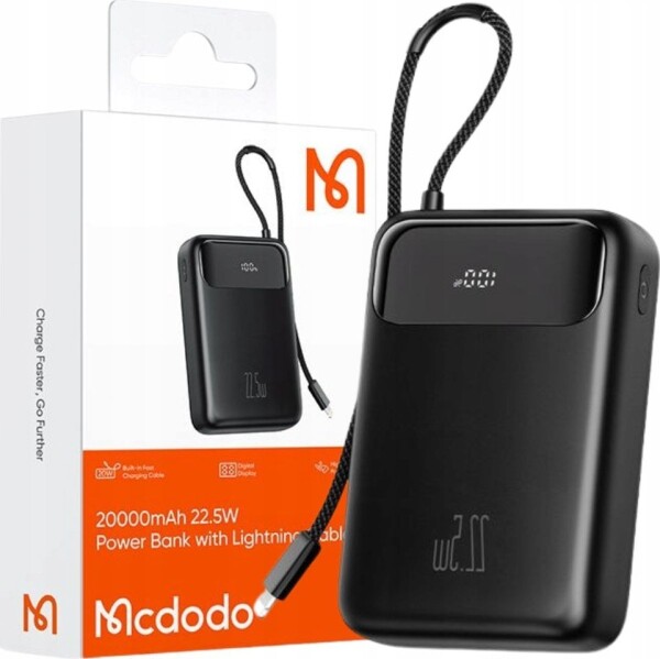 Mcdodo MCDODO POWERBANK 20000MAH s displejom USB USB-C 22,5W + KABEL LIGHTNING