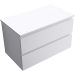 CERANO - Kúpeľňová skrinka Carole - biela matná + doska pod umývadlo z lit. mramoru Elanys - 12 mm - biela matná - 100x49,2x46 CER-679338