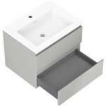 MEXEN/S - Orio kúpeľňová skrinka 60 cm s umývadlom Otis, 2 zásuvky, sivá mat/biela mat 91A10-06047-2-BFF62-W18M01