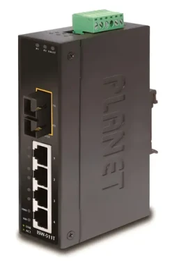 Planet ISW-511T / Switch priemyselný / 4X 100Mb RJ-45 / 1x 100FX multi-mode / Unmanaged L2 / -40 až 75 °C (ISW-511T)