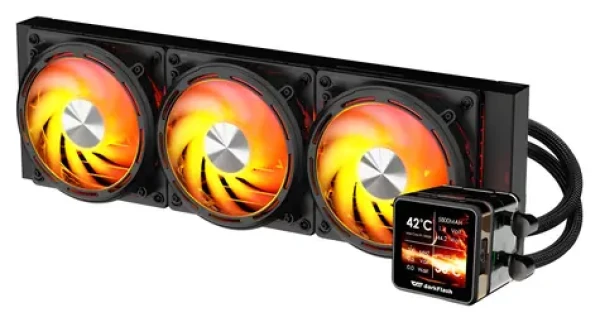 DarkFlash DE360 čierna / AiO chladič CPU / 3x 120 mm / ARGB podsvietenie / 800-2000 RPM / 36 dB / Intel + AMD (DE360 Black)