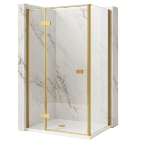 REA/S - Sprchovací kút Atlas 80x80 Brush Gold vľavo KPL-K4372