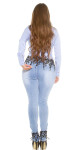 Curvy Girls! KouCla Skinny Jeans Used look+ lace black