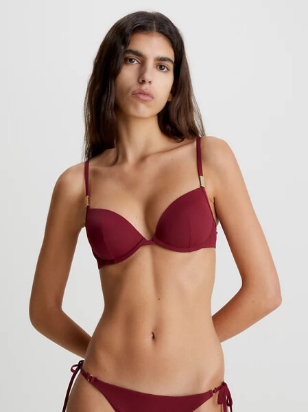 Dámska plavková podprsenka bikini KW0KW02278 XN0 bordová - Calvin Klein 85D