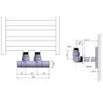 SAPHO - TWIN pripojovacia súprava ventilov pre stredové pripojenie, zlato mat CP401SGM