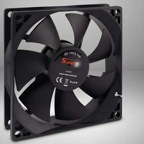 Inter-tech F-92-S čierna / Ventilátor / 92x92x25 mm / 1500 ot/min / 24 dB / 3pin (88885180)