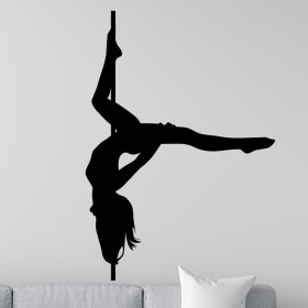 Veselá Stena Samolepka Pole dance Farba: černá, Veľkosť: 60 x 42 cm