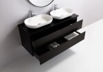 CERANO - Kúpeľňová skrinka Carole + doska pod umývadlo Navira Slim - 18 mm - čierna matná - 120x49,8x46 CER-476396