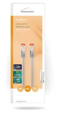 Nedis CAT6 šedá / Sieťový kábel / S/FTP / RJ45 - RJ45 / 2 m / LSZH (CCGB85221GY20)