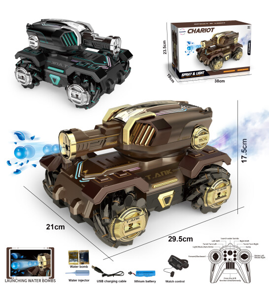 Mamido Mamido Tank na diaľkové ovládanie Chariot Stunt s gélovými nábojmi, Diaľkové ovládanie, Ovládanie rukou MT1579