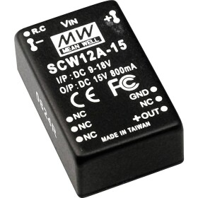 MEAN WELL SCW12C-12 DC / DC menič napätia 12 W Počet výstupov: 1 x; SCW12C-12