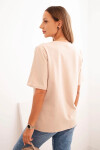 Dámska bavlnená blúzka s potlačou Minimal beige UNI