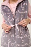 Vamp - Súprava pyžama a fleecovej vesty s potlačou psa 21499 - Vamp pink peach XL