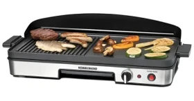 Rommelsbacher BBQ 2003 čierna-nerezová / Elektrický stolný gril / 1900 W / 2 grilovacie zóny / nepriľnavý povrch (BBQ 2003)