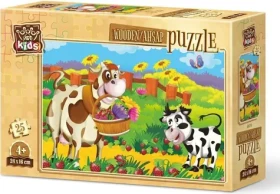 ART PUZZLE 5870 Drevené puzzle Kravička s kvetinami