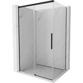MEXEN/S - Rox sprchovací kút posuvný 90 x 80, transparent, čierna 8C2-090-080-70-00