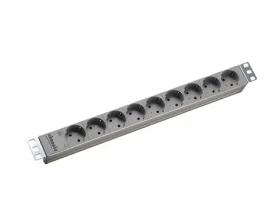 Bachmann 19" PDU hliník sivá / PDU / 9x zásuvka / 1U / 2 m / bez spínača (333.401)