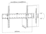 Equip TV držiak na stenu čierny / Držiak TV / náklopný / VESA 600x400 / 37-70” / 40 kg (650332)