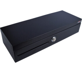Virtuos Pokladničná zásuvka flip-top FT-460C1 čierna / s káblom / bez zamykacieho krytu / 9-24V (EKN0008)
