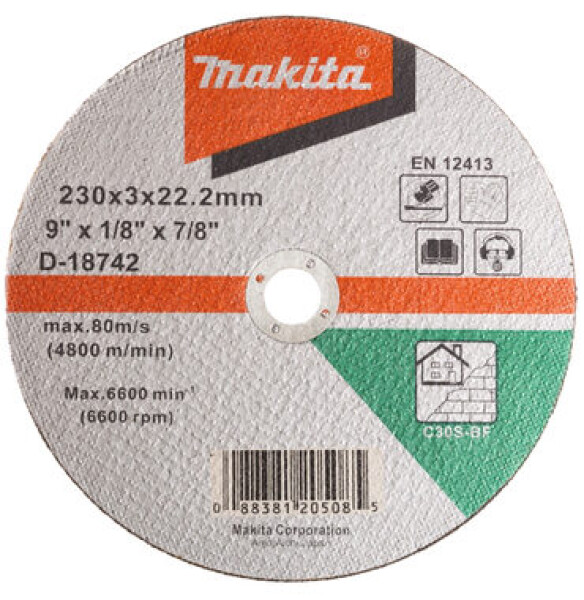 Makita D-18742 Rezný kotúč na kameň 230 x 3.0 mm x 22.23 mm (D-18742)