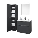 Mereo Mailo, kúpeľňová skrinka s keramickým umývadlom 61 cm, antracit, chróm madlo CN530