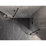 MEXEN/S - Lunar sprchovací kút päťboký krídlový pravá 80 x 80, transparent, čierna 831-080P-080L-70-00-P