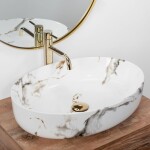 REA - Umývadlo na dosku Queen Carrara Shiny 55x41,5 REA-U1232