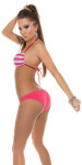 Sexy Neck-Bikini,striped Heart-Buckle pink